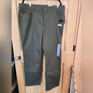 Olive Green Straight-Leg Jeans By St. John's Bay Size 18. NWT.